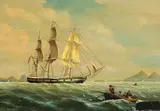 S. C. Webster, 2 Gemälde (Pendants): Walfang unter englischer Flagge, Oil on panel