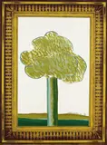 David Hockney, Picture of a landscape in an elaborate gold frame, 1965, Lithograph in colours