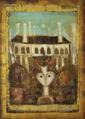 Mersad Berber, Pocitelj, 1968, Woodcut in colours