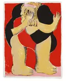Horst Antes, Anrufung zum Preis einer Königin, 1965, Lithograph in colours