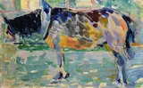 Theodor Werner, Pferd im Gespann, 1911, Oil