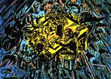 Jörg Immendorff, Söhne der Sonne, 1997, Silkscreen in colours