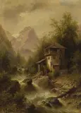 Albert Rieger, Wildbach mit Mühle