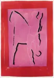 Reiter auf violettem Hintergrund, roter Rand (Cavaliere) by Marino Marini, 1955, Lithograph in colours, sold Oct 2007