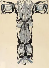 Otto Eckmann, 2 Bll.: Ornamententwurf für die "Jugend", India ink drawing