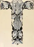Otto Eckmann, 2 Bll.: Ornamententwurf für die "Jugend", India ink drawing