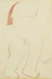 Horst Antes, Kopffüßler, 1965, Chalk drawing