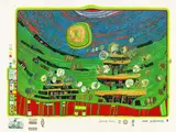 Die Häuser hängen unter den Wiesen by Friedensreich Hundertwasser, 1971, Silkscreen printed in colours, sold Oct 2007