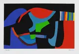 Alberto Burri, Composizione blu e rosso, 1970, Silkscreen in colours