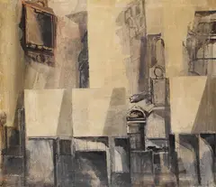 Peter Ackermann, Räume und Spiegel, 1965, Oil on canvas