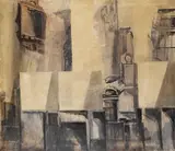 Peter Ackermann, Räume und Spiegel, 1965, Oil on canvas
