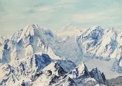 Ernst Platz, Hochgebirgslandschaft, 1900, Watercolour
