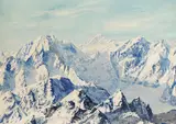 Ernst Platz, Hochgebirgslandschaft, 1900, Watercolour