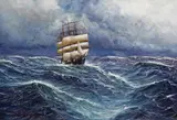 Alfred Jensen, Vollschiff auf bewegter See