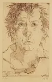 Horst Janssen, 2 Bll.: Selbstbildnis C.C. Nocturno B... Selbstbildnis zu Nocturno, 1976, Drypoint