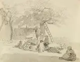 Johann Christian Klengel, Bauern beim Obstpflücken