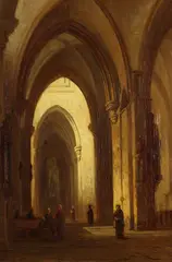 Kircheninterieur by Pierre Tetar van Elven, Oil on panel, sold Oct 2007