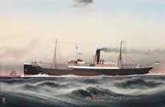 C. Kensington, Frachtdampfer "Rudolf" aus Hamburg, Watercolour
