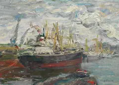Albert Feser, Im Freihafen, Oil