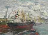 Albert Feser, Im Freihafen, Oil