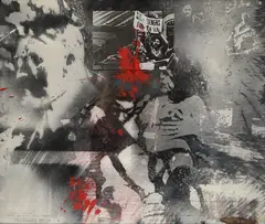 Paolo Baratella, il lavoro rende liberi anche alla Siemens (Arbeit macht frei, auch bei Siemens), 1975, Acrylic