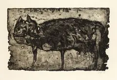 Katze by Horst Janssen, 1959, Etching, sold Oct 2007