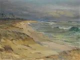 Harry Schultz, Dünenlandschaft, Oil on fibreboard