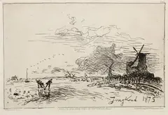 Johann Barthold Jongkind, Canal de Hollande, près de Rotterdam (Hiver), 1875, Etching
