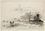 Johann Barthold Jongkind, Canal de Hollande, près de Rotterdam (Hiver), 1875, Etching