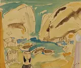 Horst Skodlerrak, Port Bou, 1956, Watercolour