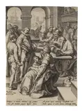 Jacob Matham, Der verlorene Sohn erhält sein Erbteil, 1592, Engraving
