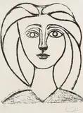 Jeune Fille aux Grands Cheveux by Pablo Picasso, 1945, Lithograph, sold Oct 2007