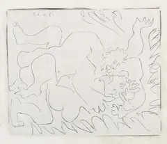 Pablo Picasso, L'Étreinte II, 1963, Linocut