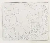 L'Étreinte II by Pablo Picasso, 1963, Linocut, sold Oct 2007