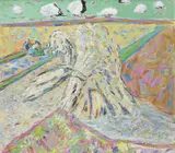 Wilhelm Ohm, Heuhocke (bei Wulksfelde), 1960, Oil on fibreboard