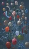 Reinhold Nägele, Ballonfahrt 2, 1930, Tempera