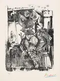 Le Chevalier et le Page by Pablo Picasso, 1951, Lithograph, sold Oct 2007