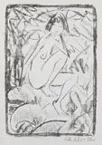 Otto Mueller, Sitzende, von Blattwerk umgeben (helle Fassung), 1923, Lithograph