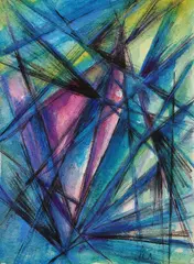 Michail Larionov, Abstrakte rayonistische Komposition, 1920, Watercolour