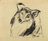 Hundekopf by Ernst Ludwig Kirchner, 1908, Lithograph, sold Oct 2007