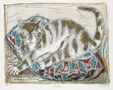 Otto Dix, Katze, 1959, Farblithografie auf Bütten