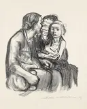 Käthe Kollwitz, Zwei schwatzende Frauen mit zwei Kindern (Endgültige Fassung)