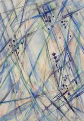 Michail Larionov, Abstrakte rayonistische Komposition, 1920, Watercolour
