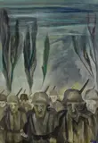 Curt Ehrhardt, Marsch zur Front oder Die drei Alemannen, 1933, Oil on canvas