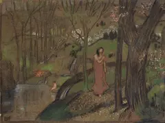 L. von Hofmann, Badende am See, 1905, Pastel