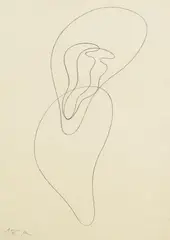 Figure by Jean Arp, 1959, Pencil drawing, sold Oct 2007