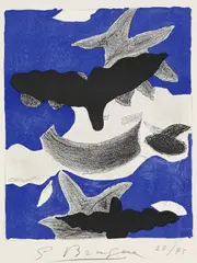 Oiseaux by Georges Braque, 1955, Lithograph in colours, sold Oct 2007