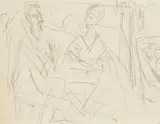 Hugo bei uns (Biallowons und Erna) by Ernst Ludwig Kirchner, 1915, Pencil drawing, sold Oct 2007