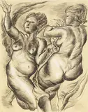 Hommage à Rubens by George Grosz, 1938, Charcoal drawing, sold Oct 2007