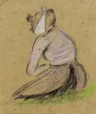 Frau mit Zahnweh by Heinrich Zille, Charcoal, sold Oct 2007